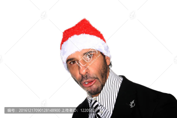 戴圣誕帽的男人