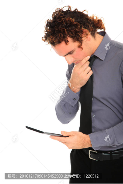 商人用平板電腦的肖像