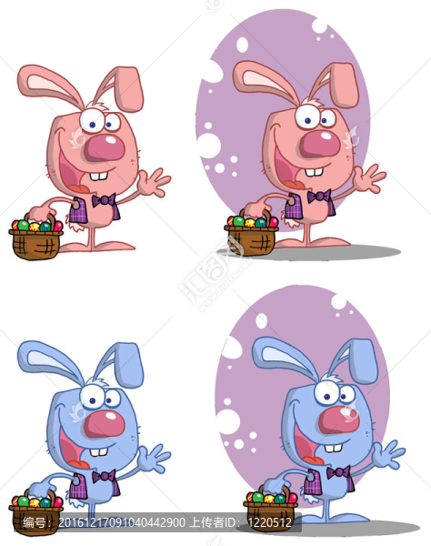 復(fù)活節(jié)彩蛋揮舞兔子