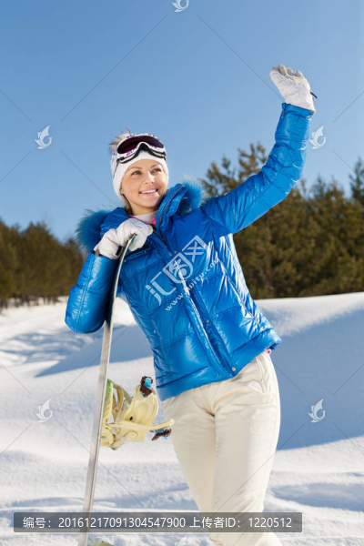 女孩與滑雪板