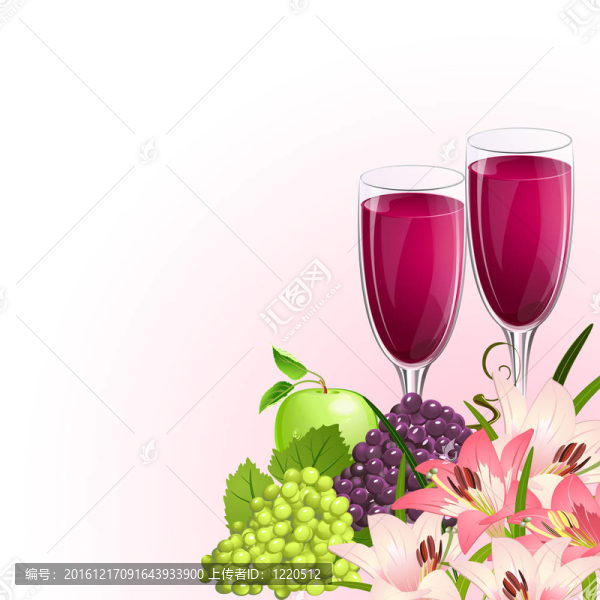 有水果和鮮花的酒