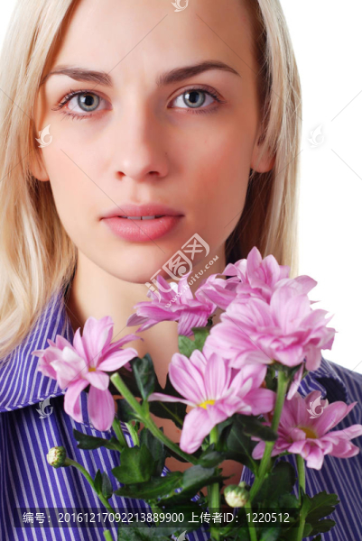女人和花束
