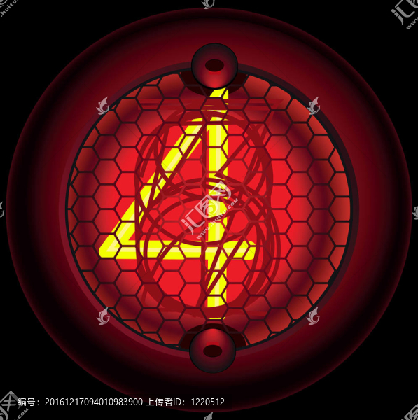 數(shù)字4（四）。數(shù)碼管顯示