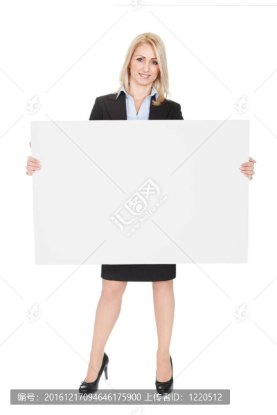 開朗的女性呈現(xiàn)空板