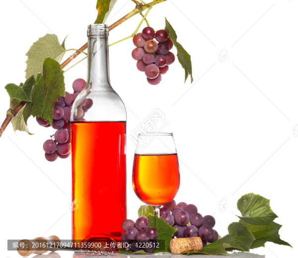 紅葡萄枝與白葡萄酒分離