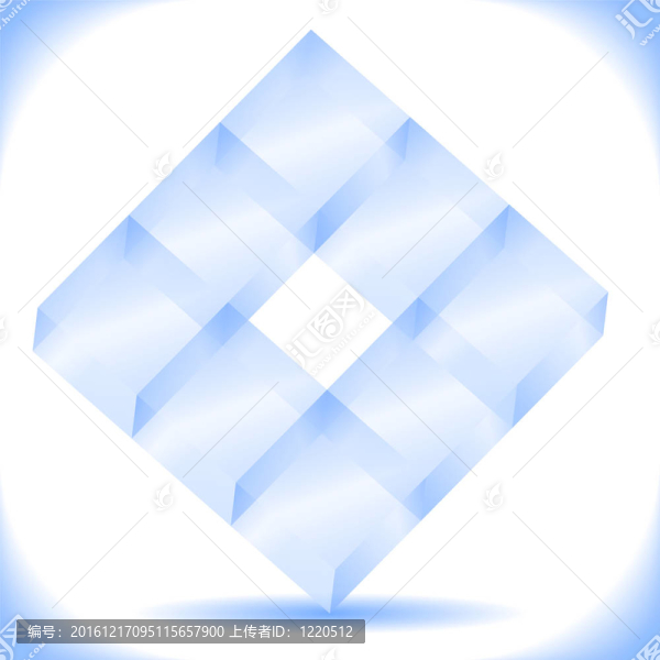 透明的藍(lán)色立方體