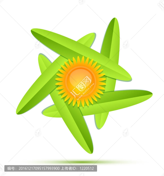 太陽和樹葉概念圖標(biāo)集