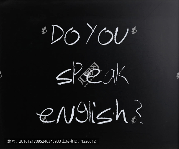 你說(shuō)英語(yǔ)手寫(xiě)用白色粉筆在blackbo