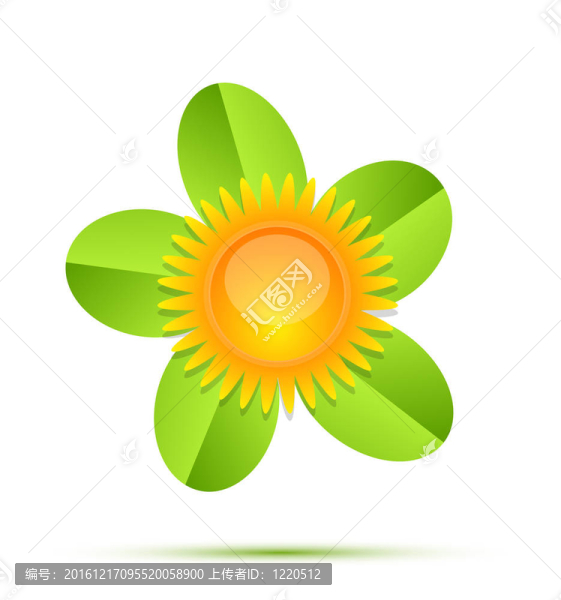 太陽和樹葉概念圖標集
