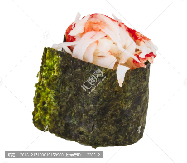 蟹與蟹蝦壽司醬白色隔離B片