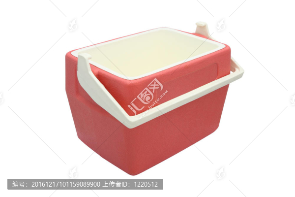 塑料冷卻器盒打開白色背景。