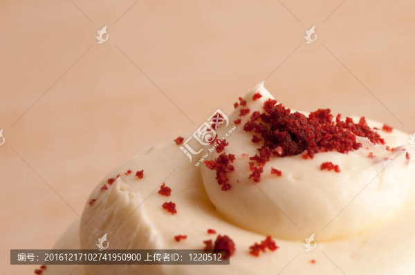 紅絲絨杯蛋糕特寫