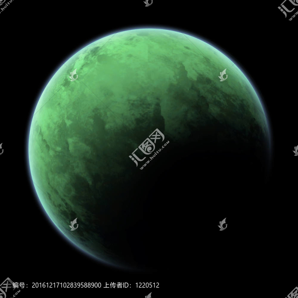 在外太空的一個(gè)綠色的星球