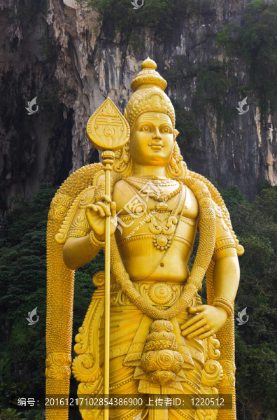 在Batu,Caves的god,Muragan雕像；吉隆坡；馬來(lái)西亞