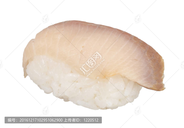 一個年輕的黃獅魚壽司特寫