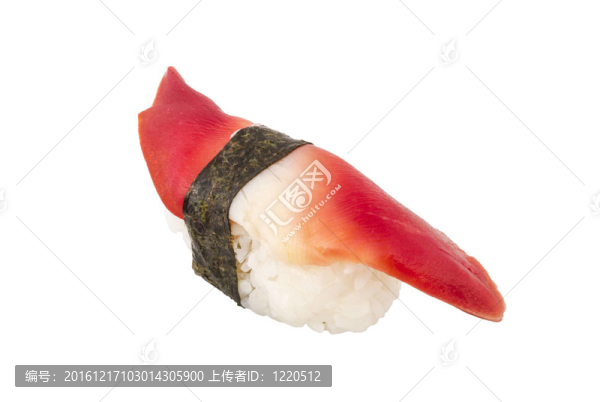 Hokkigai,Mollusc,sushi在白色背景