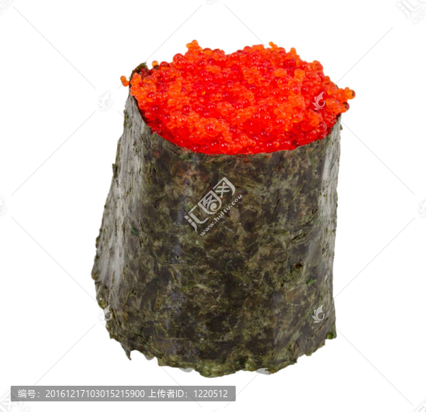 有一魚魚子醬孤立在白色背景的粟實