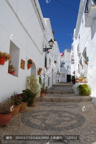 村街；Frigiliana；西班牙。