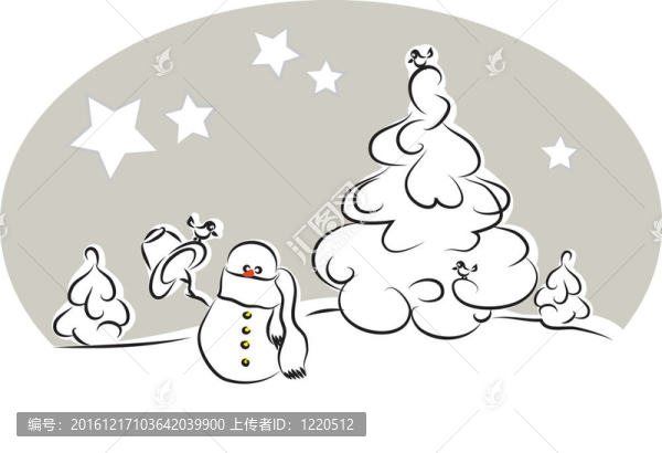 雪人圣誕卡片