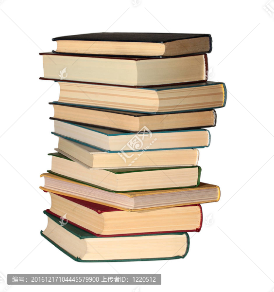 白色背景下的書籍堆疊