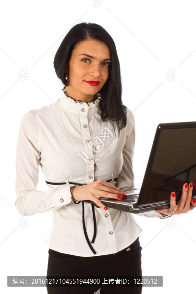 商務(wù)婦女與筆記本電腦