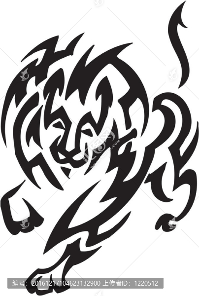 部落風(fēng)格的獅子-插畫