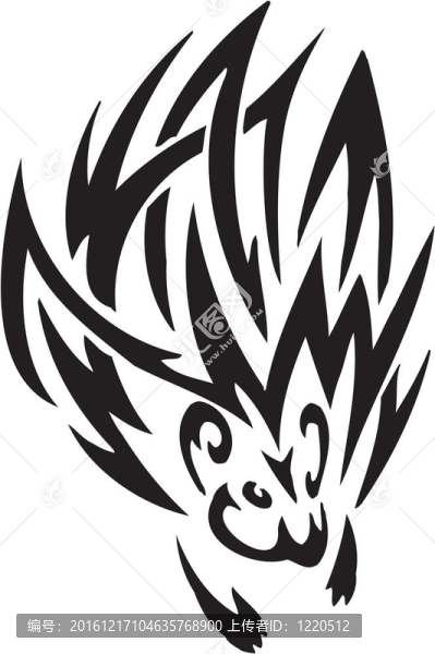 在部落風格的豪豬插圖