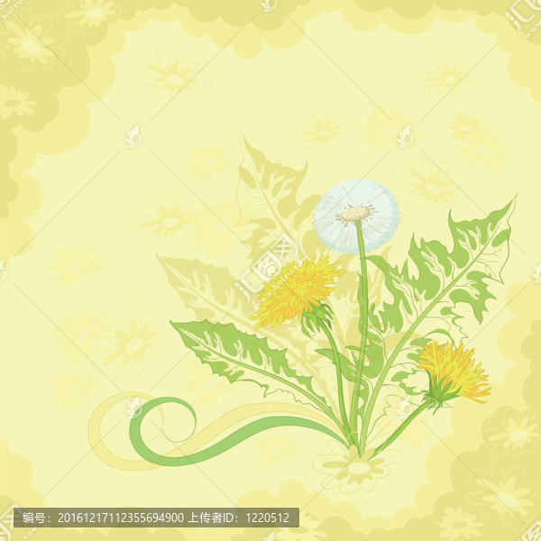 在褐色和黃色背景上的花