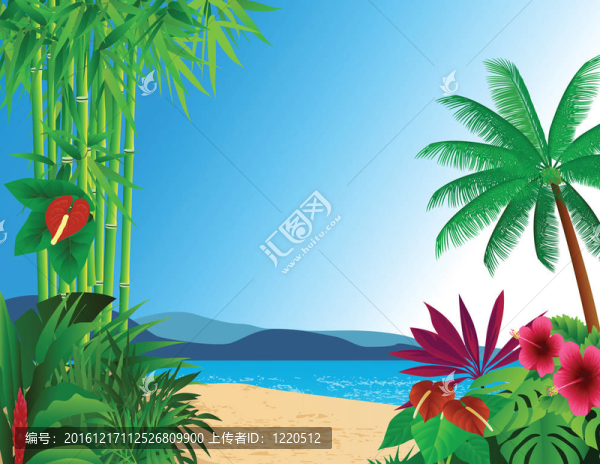 熱帶海灘背景