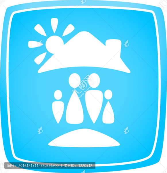家庭與太陽(yáng)的圖標(biāo)