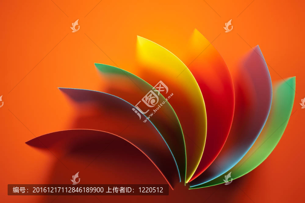 橙色背景的彩色紙結(jié)構(gòu)