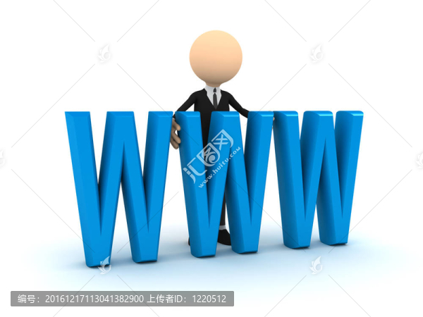 藍(lán)WWW字母3d商人