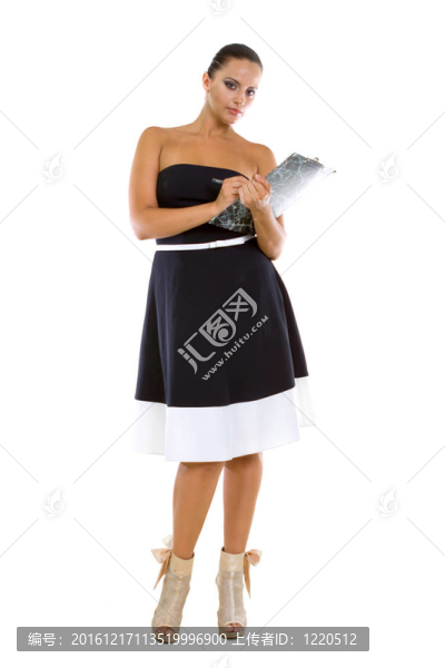 年輕的商業(yè)婦女與剪貼板