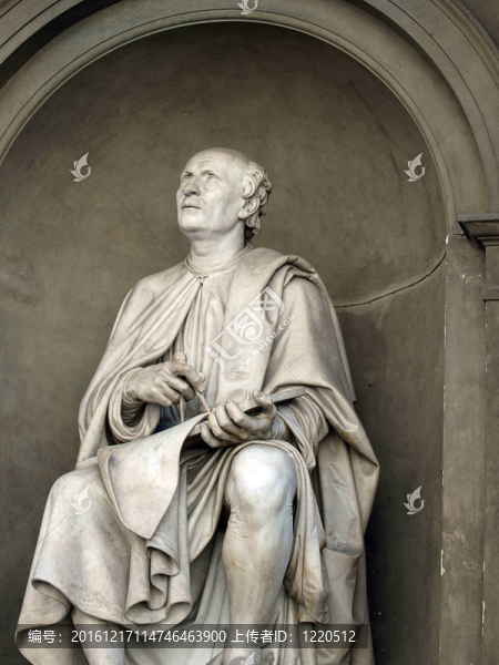雕像的著名建筑師bruneleschi,-佛羅倫薩，著名建筑師Bruneleschi大教堂附近的雕像