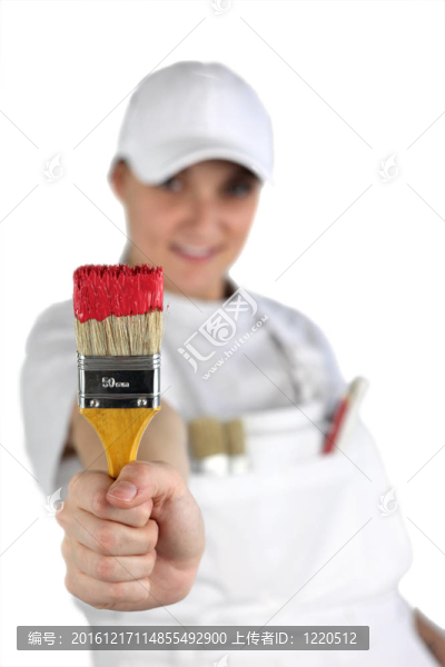 女畫家畫筆