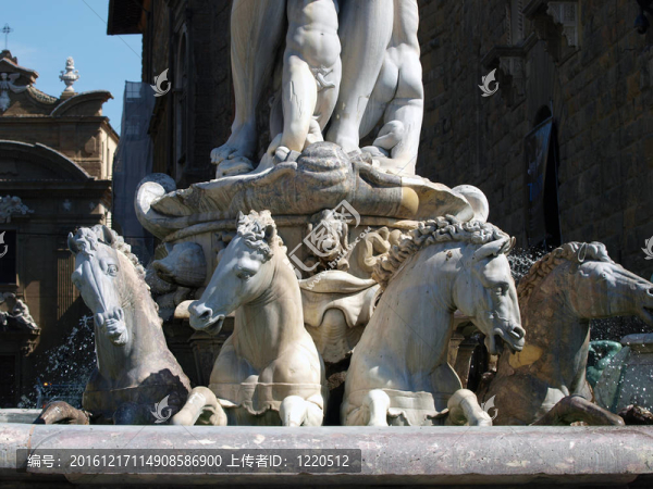 Bartolomeo,Ammannati的海神噴泉；在市政廣場；佛羅倫薩；意大利