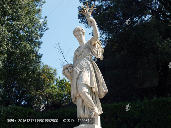 佛羅倫薩-在波波里花園的古代雕塑