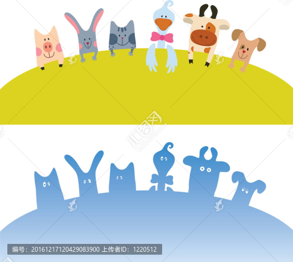 卡通農(nóng)場動物卡