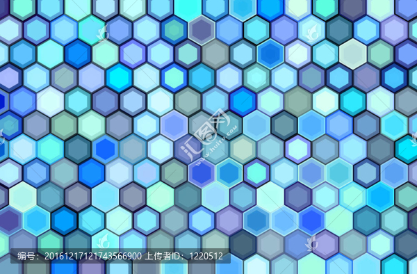 3D渲染藍(lán)色紫色背景六邊形背景