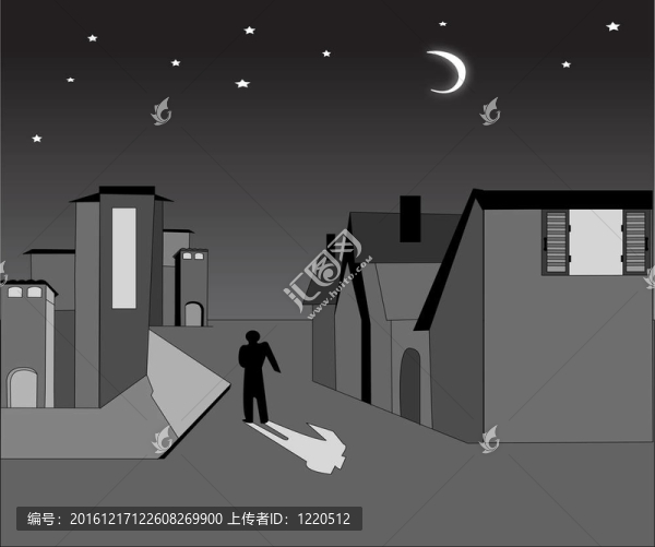 神秘的街道在夜間
