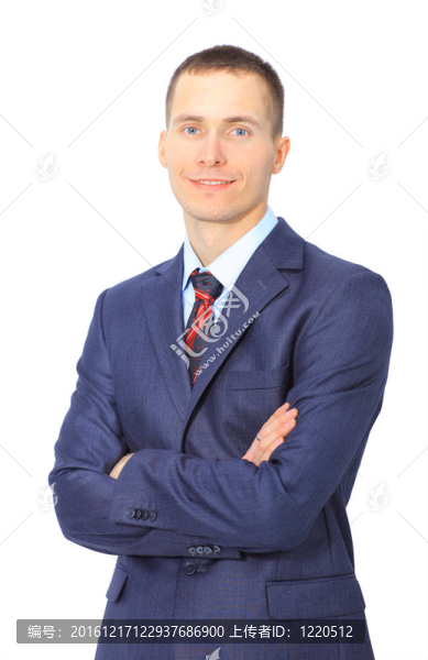 白人背景下孤立的年輕商人