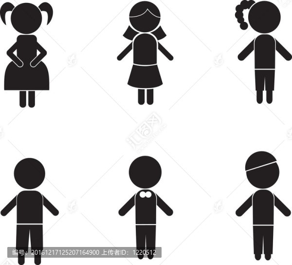 男孩女孩堅(jiān)持剪影