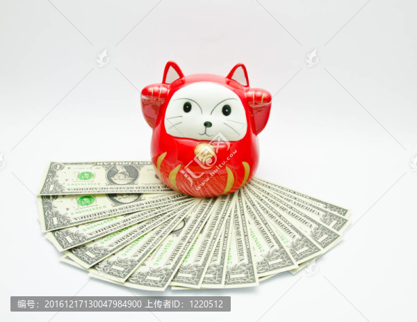 金錢上的幸運(yùn)貓