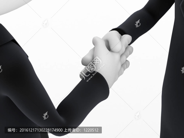 3D關(guān)門兩商家握手