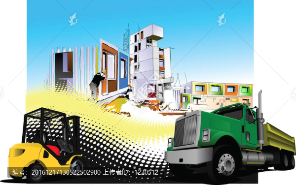 用卡車（卡車）建造工地