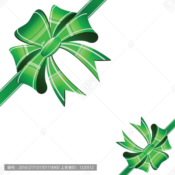 白色背景上的綠色蝴蝶結(jié)