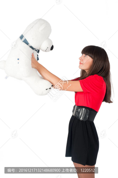 漂亮女孩與熊玩具