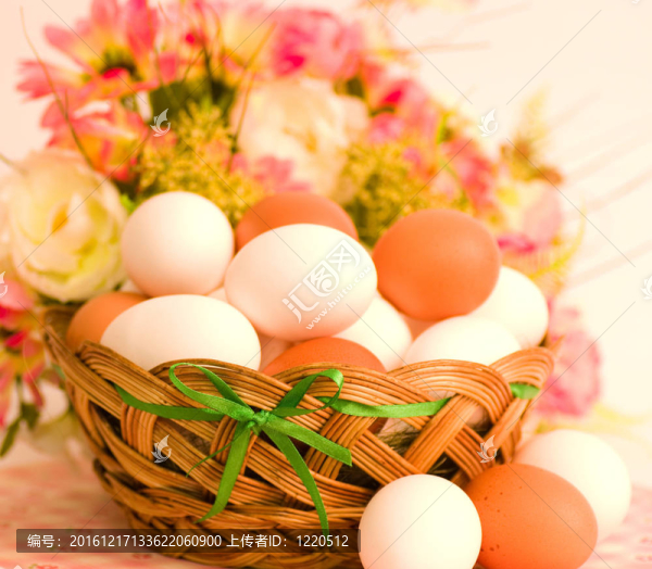 復(fù)活節(jié)彩蛋和春天花