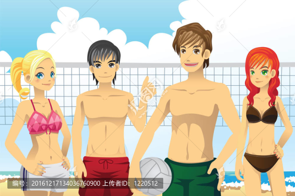 年輕人打排球