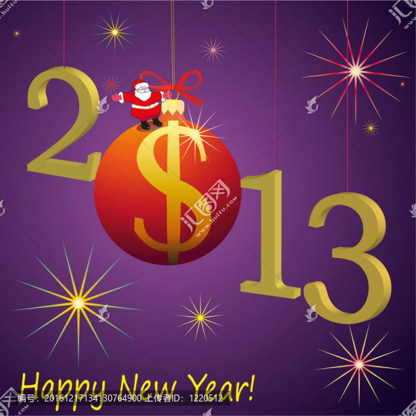 2013新年符號與Santa,Cl